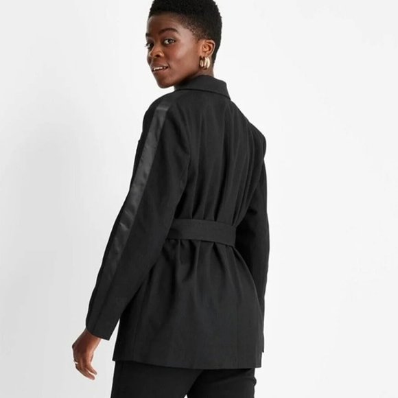 Future Collective Kahlana Barfield Brown x Target Black Tie Front Blazer  szS - Picture 3 of 13